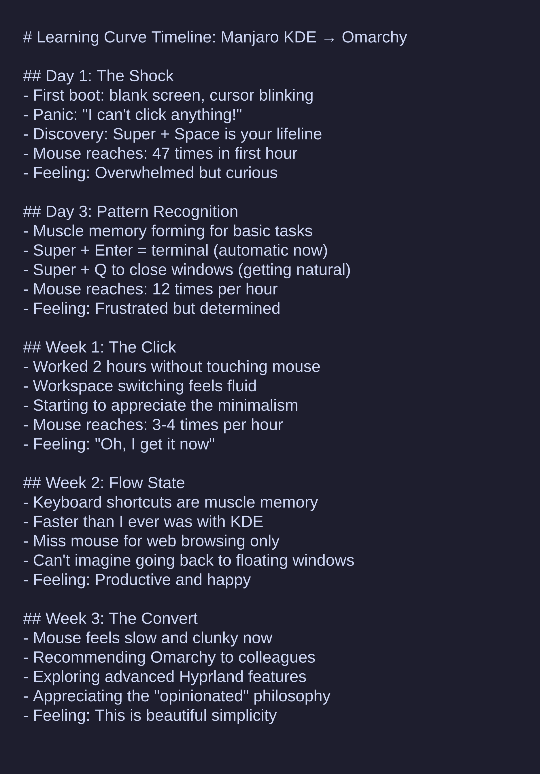 Learning Curve Timeline